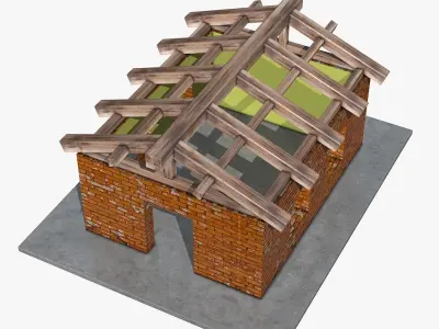 House under Construction Low-poly 3D model