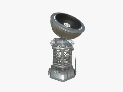 SciFi Antenna Tower A08 Metallic - Sci Fi Exterior Design Low-poly 3D model