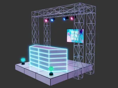 DJ Booth 3D model