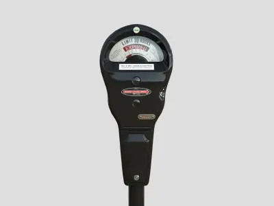 Parking Meter Black Low-poly 3D model