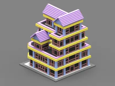 House Voxel - 24 Low-poly 3D model