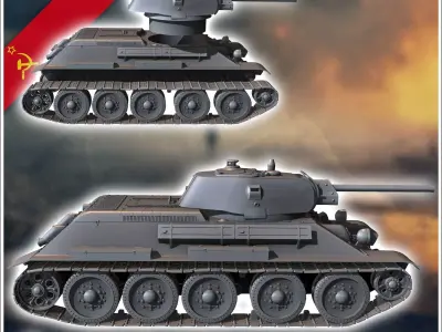 T-34-76 M1941 - Soviet army WW2 Second World East front Ostfront 3D print model V1