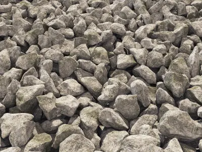 Gravel stone road 3D model