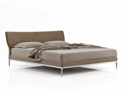 Maya modern bed frame with upholstered headboard and footboard 3D model