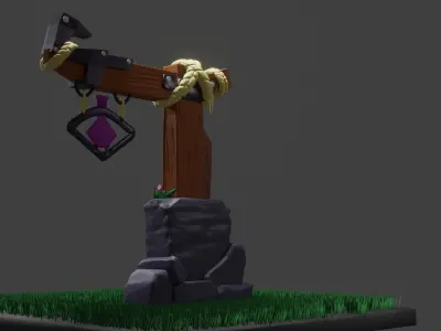 Signboard Low-poly 3D model