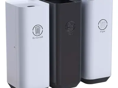 Trash Can Low-poly 3D model