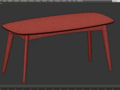 Oslo 180cm Oak Dining Table Low-poly 3D model