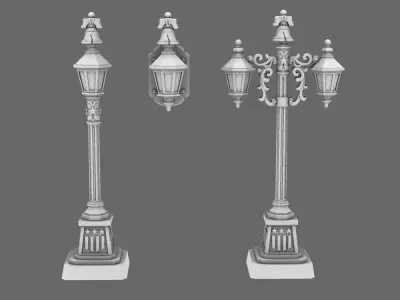 Grim Dark Americana Street Lamps 3D print model