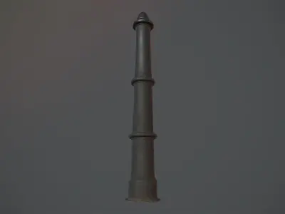 Barrier Bollard pack 5 Black v2 Low-poly 3D model