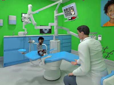  Pediatric Dental Office with People 