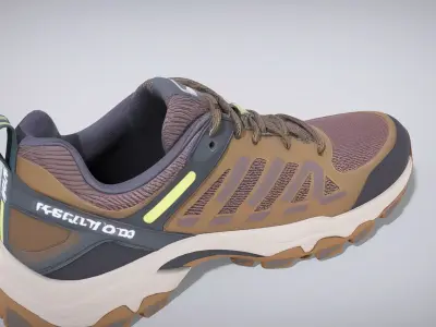 Earthy Trail Running Shoe Low-poly 3D model