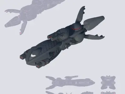 Broadclub Combat Cruiser Spaceship 3D print model
