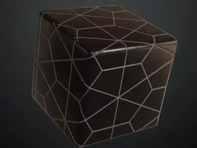 Modern Black Irregular Polygonal Stone Tiles PBR Seamless Texture