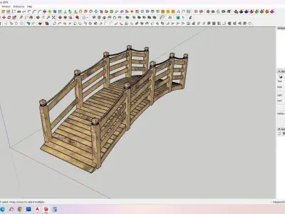 WOODEN BRIDGE-ARC Low-poly 3D model
