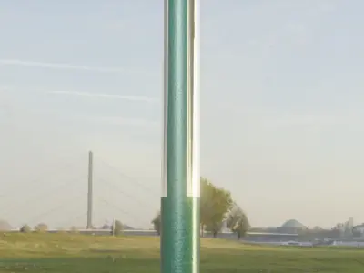 Low-Poly Moss Green Light Column 23 - Street Light Set-9 Low-poly 3D model