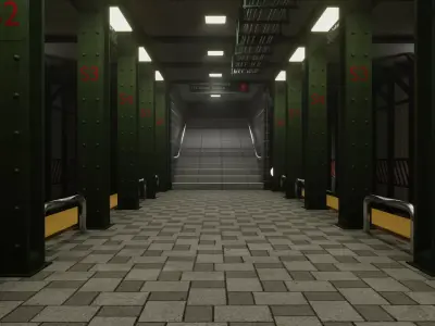 Subway Station Free low-poly 3D model