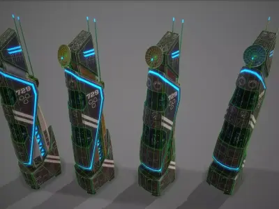 Sci-Fi Building-09 Low-poly 3D model