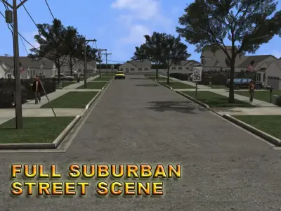 Suburban Street Scene 3D model