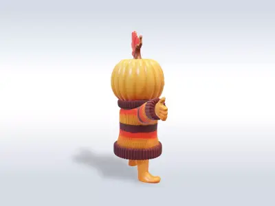 Jolly Pumpkin halloween Character 3D model