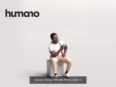 Humano 6-Pack - SITTING SEATED MAN WOMAN PEOPLE - 6x 3D models B