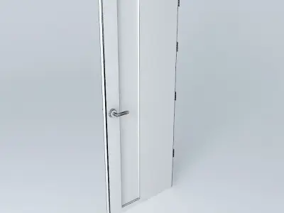 3D door very detail with glass lock and hinger Free 3D model
