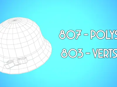 CLOCHE HAT CARTOON STYLIZED Low-poly 3D model