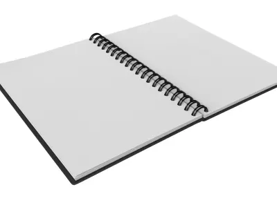 Open Notebook Stationery Journal Low-poly 3D model