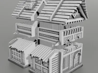 medieval house 3D print model