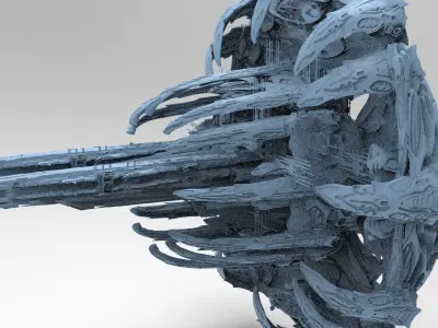 Sci Fi Wraith Claw City interceptor Hub 1 3D model