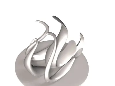 Swan sculpture milystatue Low-poly 3D model