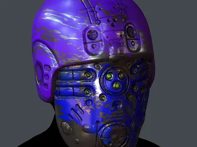 Gas mask helmet 3d model scifi Low-poly  Low-poly 3D model 529