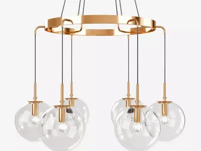 RH LANGUEDOC ROUND CHANDELIER Low-poly 3D model
