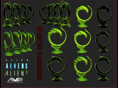 Alien xenomorph Chestburster lot 3D model