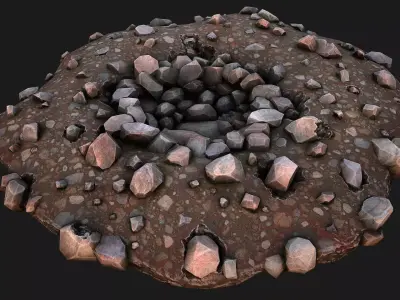 Deposits Rocks Mines Environment Quarry Low-poly 3D model