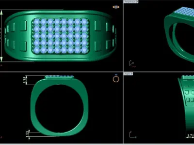 Small fancy mans ring 3D print model 2