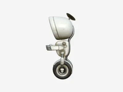 Wheel Robot H01 White Dust - SciFi Character Design Low-poly 3D model