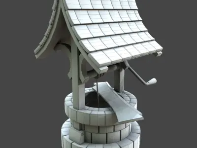 Well medeval 3d model Low-poly 3D model