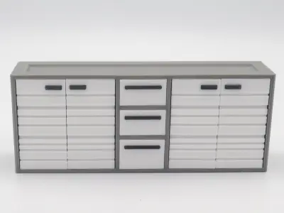 Set of Kitchen cabinets with functional doors 3D print model