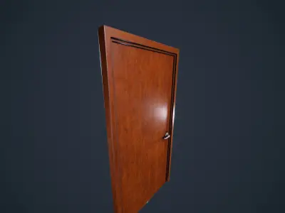 Door Wood M2 HDRP Low-poly 3D model