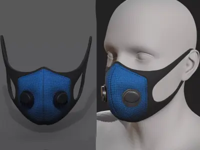 Gas mask protection futuristic fantasy  isolated  Low-poly 3D model