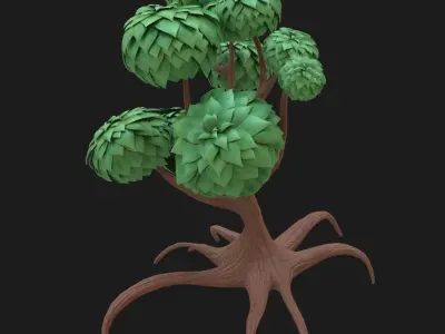 Cartoon tree 3D model