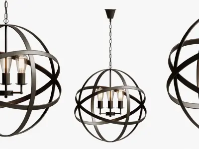 pendant iron farn flat 3D model