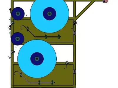 Vertical Material Unwinding and Rewinding Rack  3D model