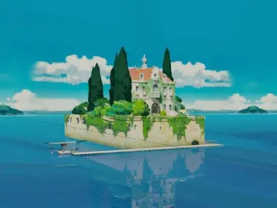 island house 3D model Low-poly 3D model