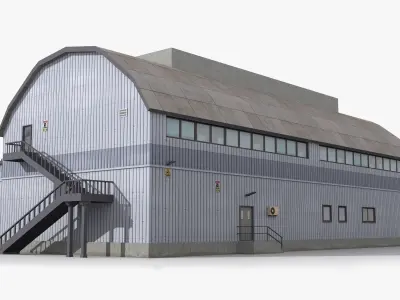 Factory x13 Low-poly 3D model