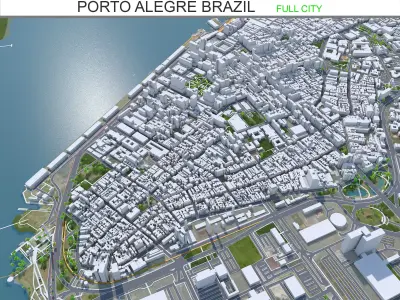 Porto Alegre Brazil 35km Low-poly 3D model