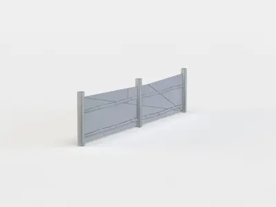 Fence segment Low-poly 3D model