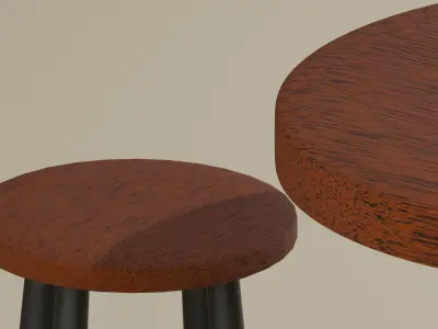 Classic Set  Table Stool 3D model