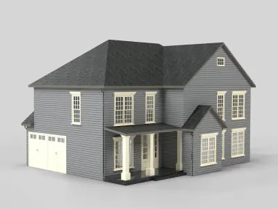 British House Design 11T2  Low-poly 3D model