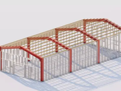 Structural engineering of Metal frame buildings 3D model